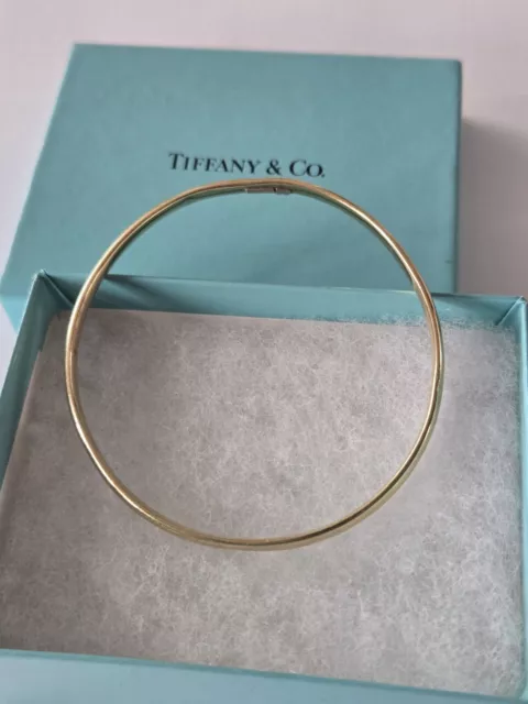 Vintage Tiffany & Co Succo 14K 5.91 G Yellow Gold Bangle Bracelet Jewelry w/Box