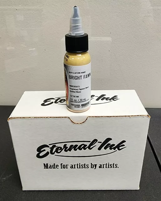 "Tinta de tatuaje eterna ""Bright Fawn"" botella de 1 oz 100 % auténtica ¡envío rápido!