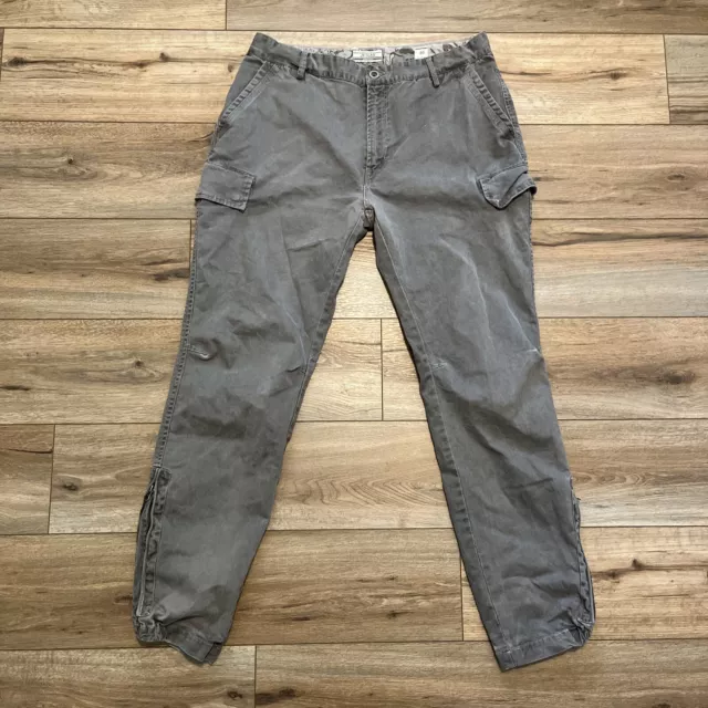 Men's Jet Lag Cargo Pants (40) 34x32 Gray Ankle Zip Articulated Knee Pockets