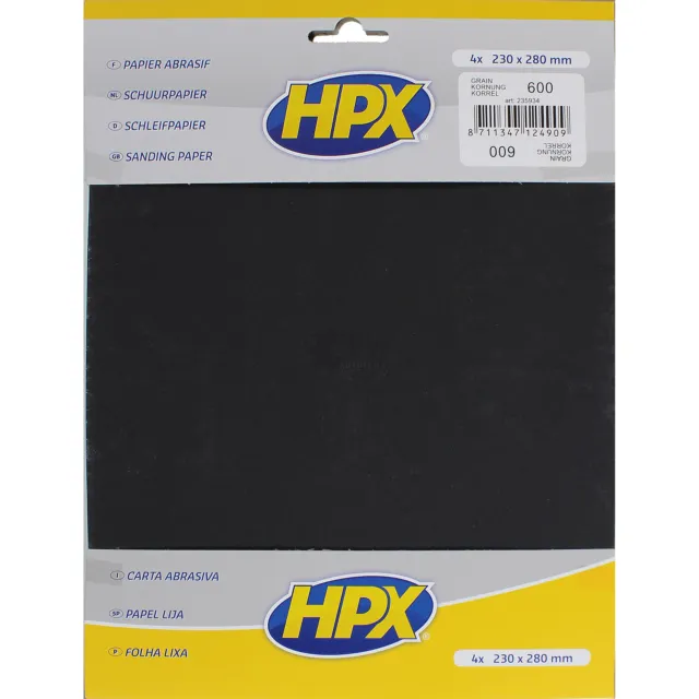 7x HPX SET 4 Stück Schleifpapier nass Papier Rostlöser Metall Körnung 600 235934