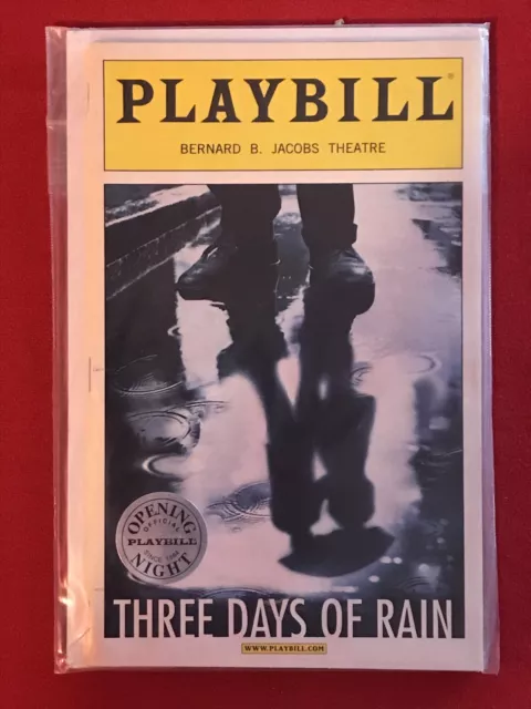 Three Days Of Rain Playbill Opening Night