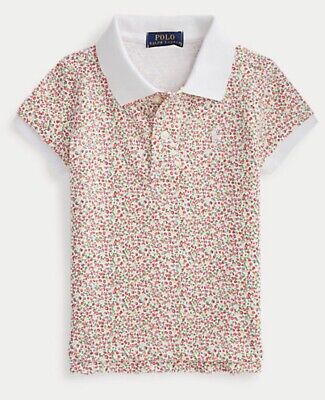Girls Polo Ralph Lauren Multi Floral Print  Polo Shirt. Small (age7) BNWT RRP£65