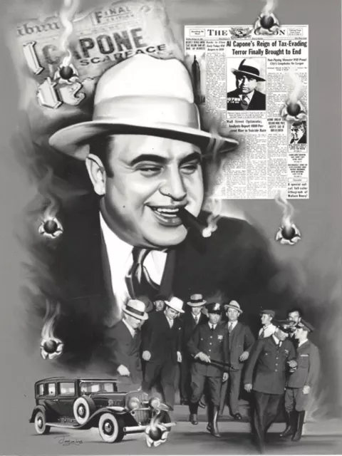 Al Capone Collage 8X10 Photo Mafia Organized Crime Mobster Mob Border Picture