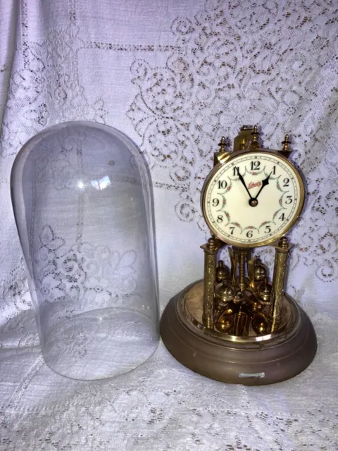 Vintage Rose Schatz Anniversary Dome Brass Clock
