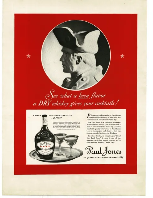 1937 Paul Jones Whiskey bust Vintage Print Ad 6