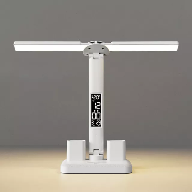 LED Alarm Clock Table Light with Pen Holder Reading Night Light(USB Plug In #F