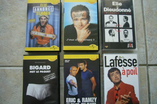 Lot 6 cassettes VHS humour Semoun, Dubosc, Lafesse, Bigard...