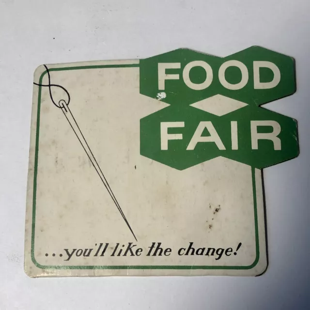 Vintage Food Fair Advertising Supermarkets Souvenir Sewing Needle Kit Ephemera