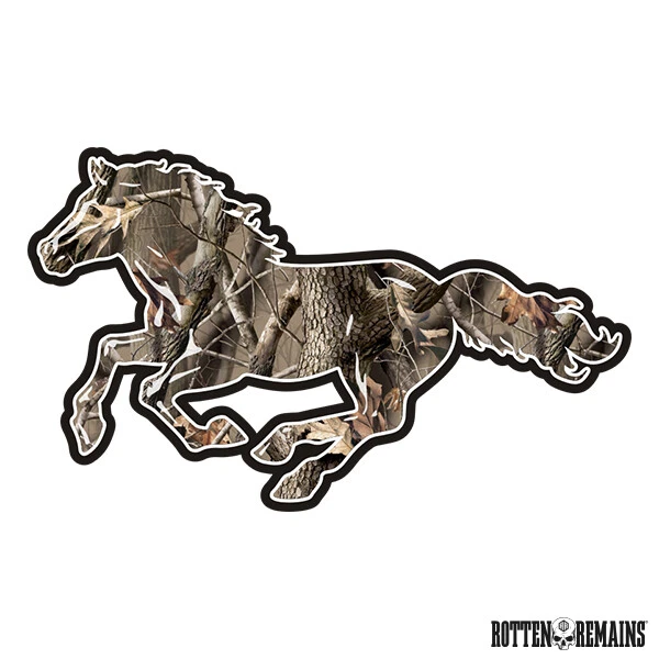 Camo Horse Decal Hunting Camouflage Pony Mustang Vinyl Sticker (LH) e7m