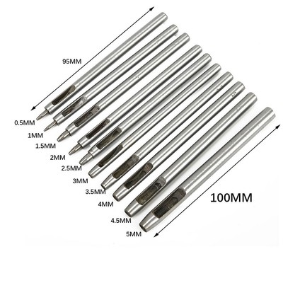 9 PC HOLLOW PUNCH SET PELLE/foro/Guarnizione/Carta/Paper ++ 
