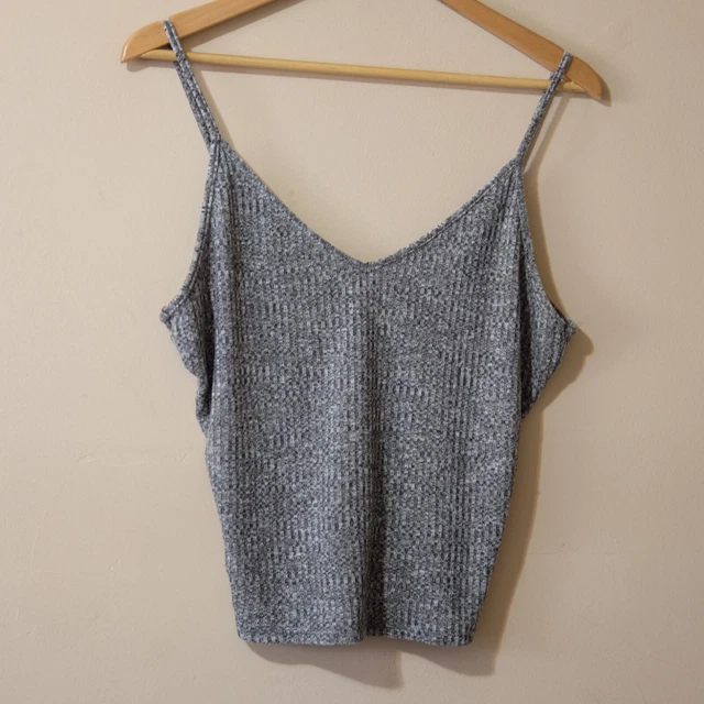 Victoria’s Secret Women’s L Gray Knit Tank Top Angel Wings CUTE #p45-31