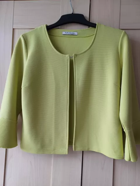 Betty Barclay Size 10 Lime Lightweight Jacket 3/4Sleeves.Hook Closure.