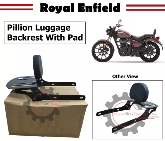 "Respaldo de equipaje con almohadilla" negro apto para Royal Enfield Meteor 350