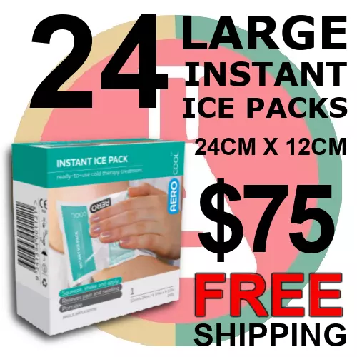 24 x LARGE Instant Ice Pack 24cm x 12cm FIRST AID 240gm FREE SHIPPING