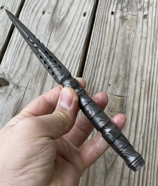 Custom Handmade Hand Forged Damascus Steel Hunting Dagger Kris Knife Full Tang