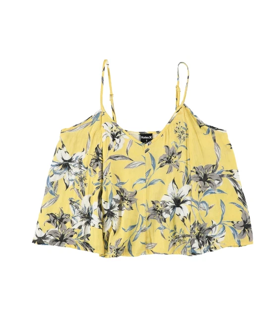 Hurley Womens Natural Tank Top, Yellow, Small