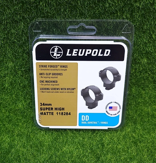 LEUPOLD DD DUAL Dovetail Scope Rings 34mm, Super High, Matte Black