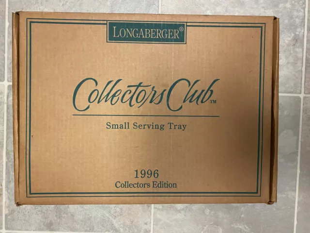 1996 Longaberger Collectors Club Small Serving Tray Combo Signed W/ Liner New 2