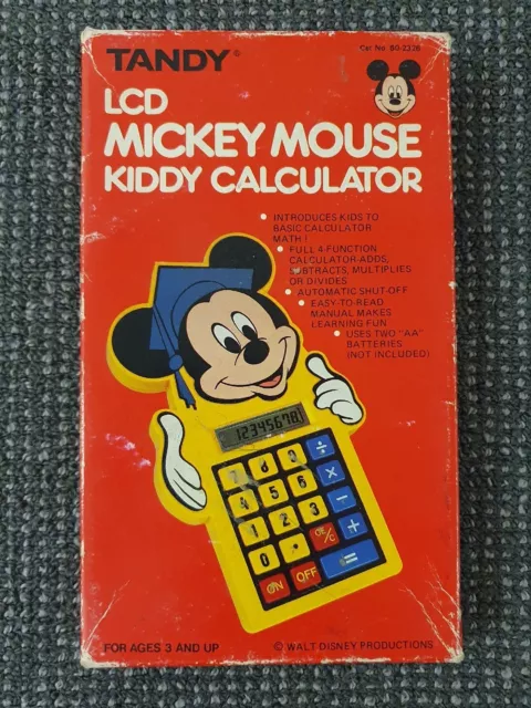 🔶️Retro Vintage Disney Mickey Mouse Calculator Collectable Tandy Radio Shack