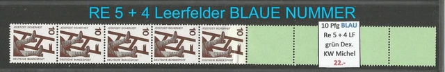 RM Unfallverhütung 10 Pfg  Nr. BLAU RE 5+4 LF grün Dextrin postfrisch