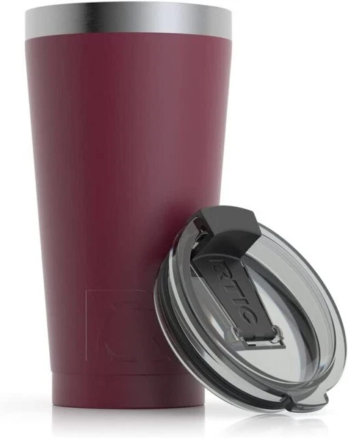 RTIC Pint 16 oz Insulated Tumbler Stainless Steel Metal Coffee, Frozen Maroon 2