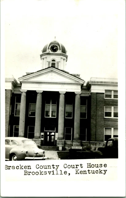 RPPC 1940s Brooksville Kentucky KY Bracken County Court House UNP Postcard Q21