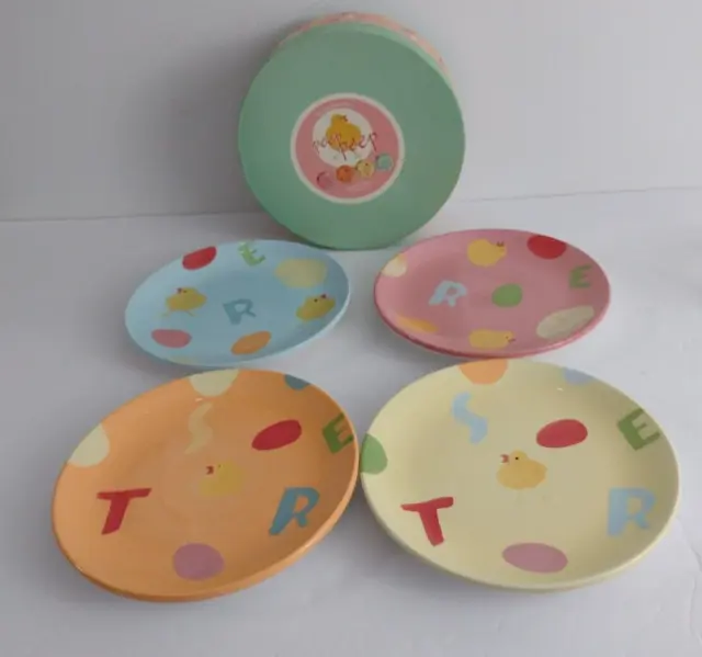 Boston Warehouse Peep Peep Plate Set 4 Dessert Plates Easter Design 2006