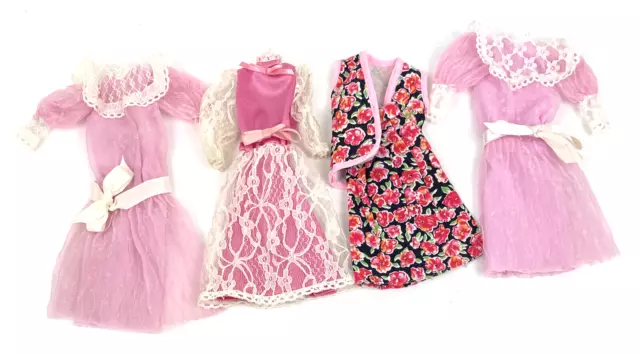 Vintage Heart Family Doll Clothes Lot Mom Pink Lace Floral Dress
