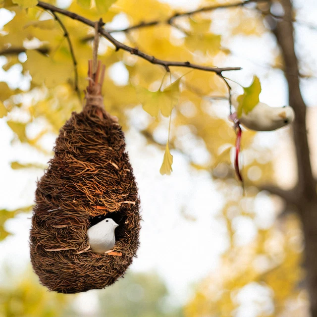 Artificial Bird Nest Handmade Parrot House Garden Winter Outdoor Decorations
