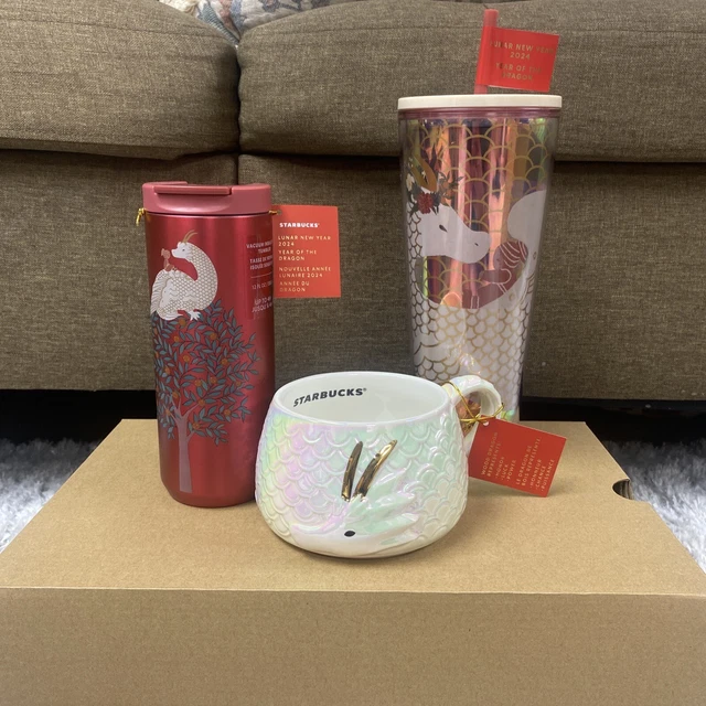 2024 LUNAR YEAR of the Dragon STARBUCKS 12oz 24oz Tumbler Matching Set