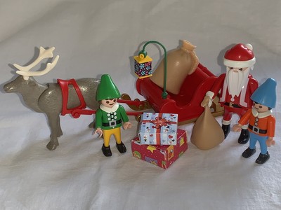 PLAYMOBIL TRAINEAU DU pere noel rene lutins cadeaux christmas EUR 10,00