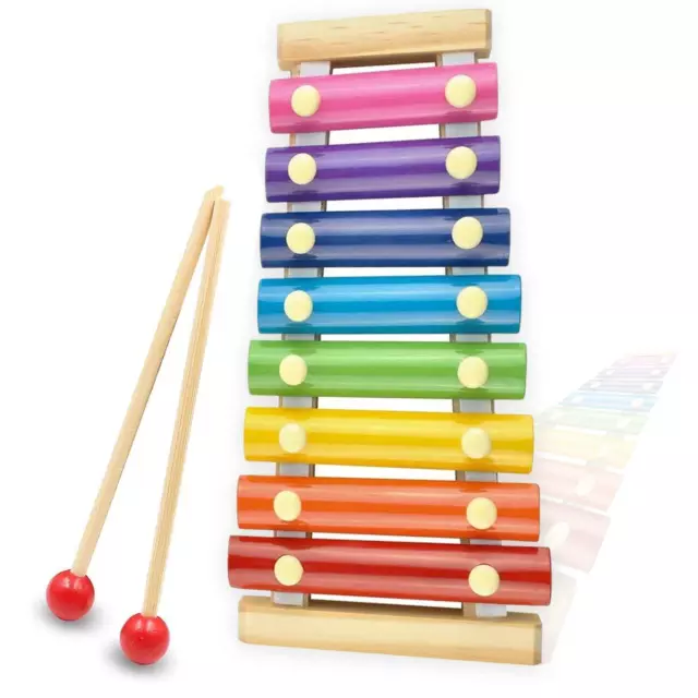 Xylophon für Kinder, hölzernes Musikinstrument Musikspielzeug, Regenbogen-Kin...