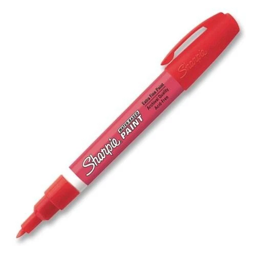 SHARPIE WATERBASED PAINT Marker, Extra Fine Point, Red Ink, 1Count, 3