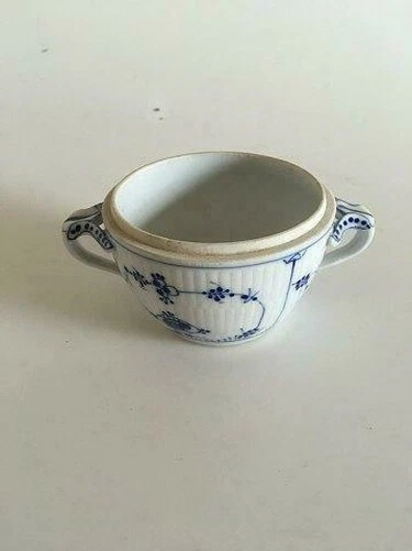 Royal Copenhagen Blau Geriffelt Schlicht Zuckerdose ohne Deckel No 244