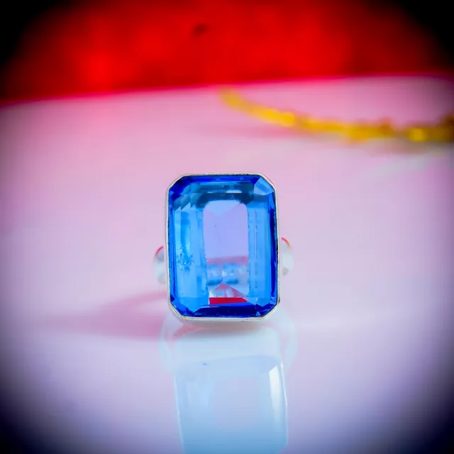 Pleasing London Blue Topaz Gemstone 925 Sterling Silver Handmade Ring All Size