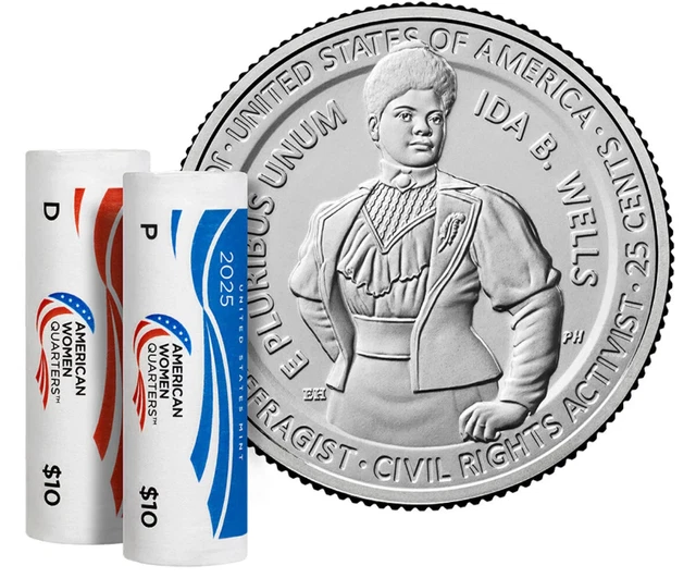American Women Quarters 2024 Rolls And Bags NEW🔥2025 PD QUARTER Rolls🔥Ida B. Well🔥2 BU Rolls🔥American Women