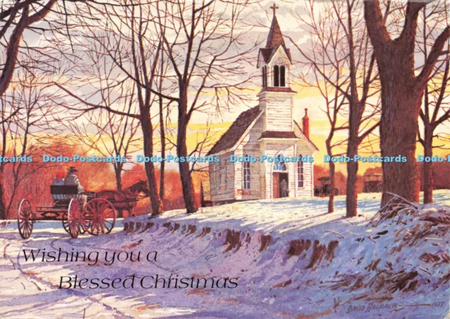 D025944 Wishing you a Blessed Christmas. Leanin Tree. Christmas Postcard