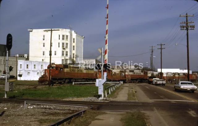 Original Slide ICG #6017 EMD SD40A Illinois Central Gulf Hattiesburg MS 1979