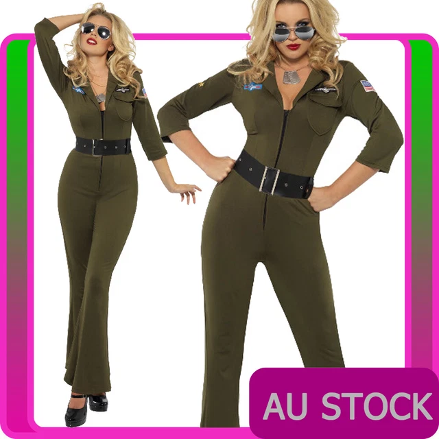 80s Top Gun Captain Costume Adult White