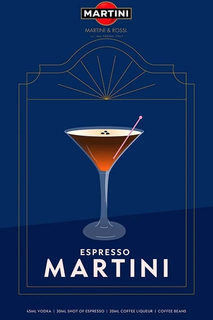 Poster Manifesto Locandina Pubblicità Vermouth Martini Stampa Vintage 32x47 Cm.