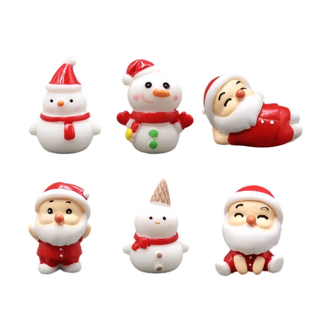 6pcs Christmas Santa Claus Figurines Moos Garten Ornament Harz Weihnachten Baum