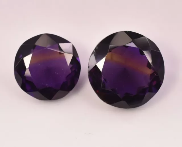 17.00 Ct Natural Pair Bi-Color Ametrine Bolivia Round Shape Loose Gemstone