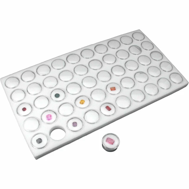 50 White Gem Jar Tray Insert for Jewelry Display Loose Stones Beads Coins 2 Pack