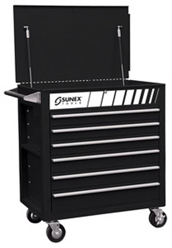 Sunex Tools 8057BK Premium Full Drawer Service Cart - Black