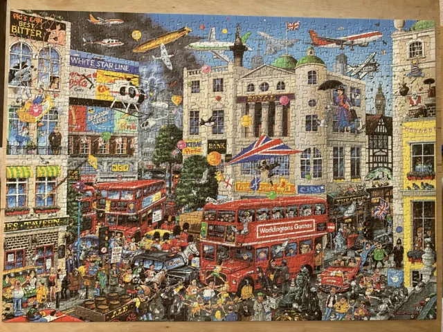 WADDINGTONS De Luxe Puzzle 1000 pieces Jigsaw Michael Mike Jupp “I love London”