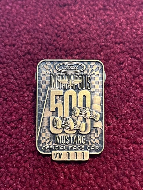 Authentic 1994 INDY 500 Bronze Pit Access Badge Lapel Pin AL UNSER JR Win FORD
