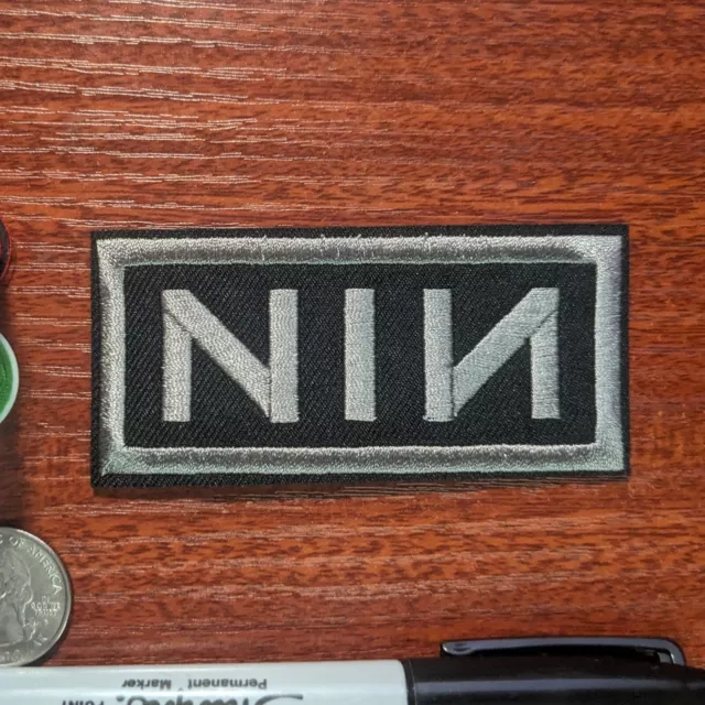 Nine Inch Nails Patch NIN Industrial Electronic Embroidered Iron On 3.5x1.75