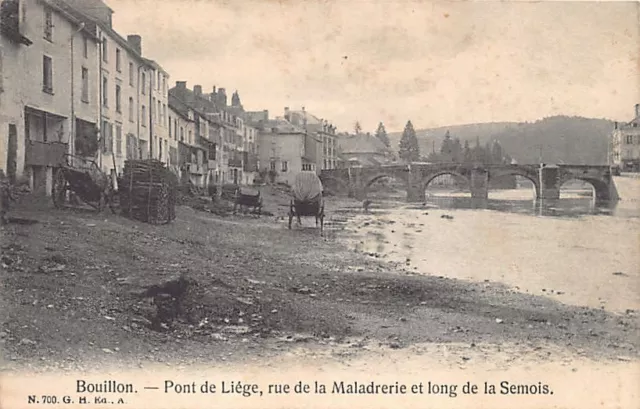 Belgique - BOUILLON (Prov. Lux.) Pont de Liège, rue de la Maladrerie et long de