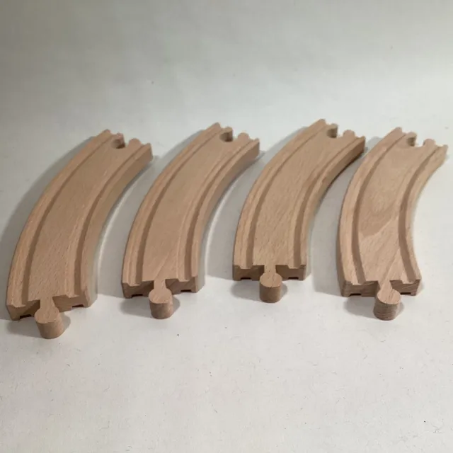Wooden Train Track Long Corner Track Pieces Sets of 4 Thomas Brio Bigjigs ELC.