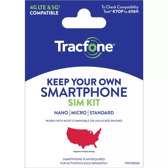 Tracfone Keep Your Own Phone Prepaid SIM Kit | 3-in-1 CDMA Sim Card